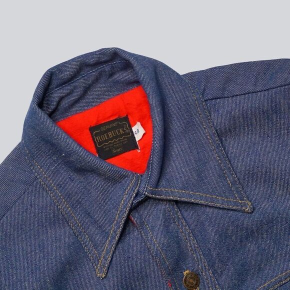 60s Vintage Sears Roebucks Blanket Lined Denim Coat Jacket - Picture 4 of 8